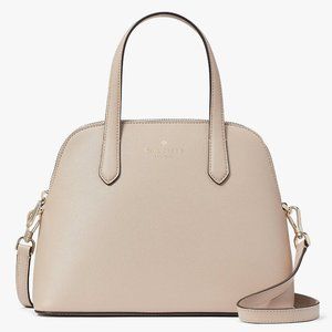 New Kate Spade Schuyler Medium Dome Satchel Saffiano Warm Beige